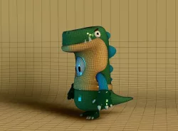 Fall Guys Raptor T-Rex lowpoly Low-poly 3D model
