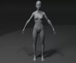 Female Body Base Mesh 3D Model 20k Polygons Low-poly 3D model