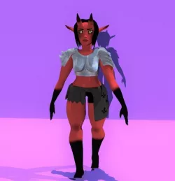 Female Demon Low-poly 3D model