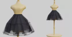 Female tulle skirt on mannequin - ballerina skirt 3D model