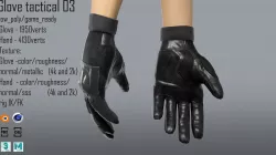 FPS hand glove tactical 03 Low-poly 3D model