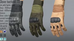 FPS hand glove tactical 05  Low-poly 3D model