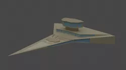 Futuristic Spaceship Low Poly Model Low-poly 3D model