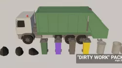 Garbage Truck PolyPack Low-poly 3D model