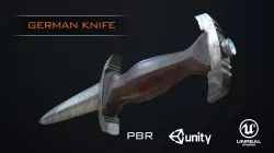 German knife Dagger 1933 WW2 PBR  Low-poly 3D model