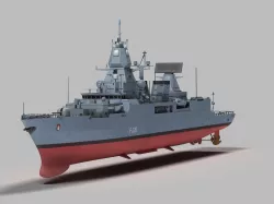 Hamburg F-124 Sachsen Class frigate 3D model