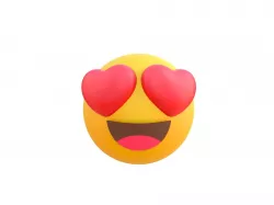 Heart Eyes Emoji Low-poly 3D model