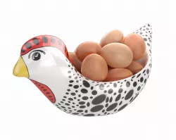  Hen Shape Bowl filled with Eggs 3D model