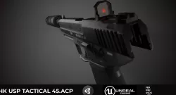 HK USP Unreal and Unity Low-poly 3D model
