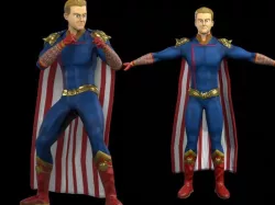 Homelander The boys 3D model Animated  Low-poly 3D model
