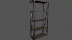Industrial Bookcase Low-poly 3D model
