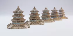 Interior Decoration Asian Temple 3D model