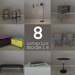 Interior furniture architecture models pack 3D model