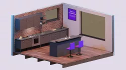 Isometric Kitchen 01 Low-poly 3D model