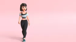 Jade Girl Cartoon Character 3D model