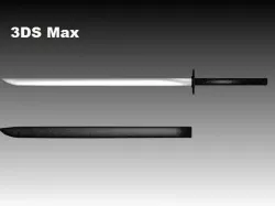 katana and sheath 3D model