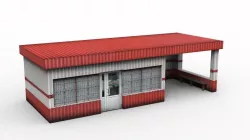 Little shop at the bus stop Low-poly 3D model