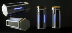 Low poly battery capsule sci fi Low-poly 3D model