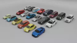 low-poly car pack - 20 cars Low-poly 3D model