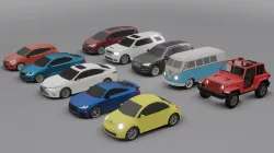 low-poly cars pack - 10 cars Low-poly 3D model