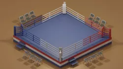 Low Poly Cartoon Boxing Ring 3D model