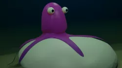 Low poly Cartoon Octopus  Low-poly 3D model