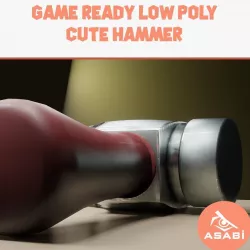 Low Poly Game Ready Cute Hammer Low-poly 3D model