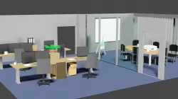 Lowpoly Office Scene Low-poly 3D model