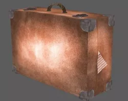Lowpoly old suitcase  Low-poly 3D model