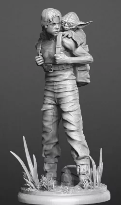 Luke Skywalker Training 3D model