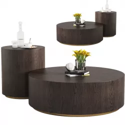 Machinto Round Coffee Table Side Table Restoration Hardware 3D model
