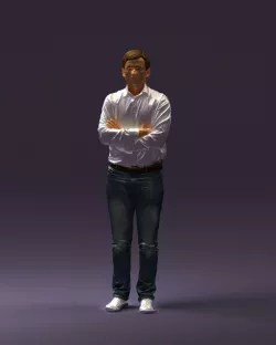 Man in white tshurt close pose 0890 3D model