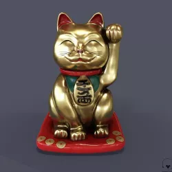 Maneki Neko Japan cat 3D model