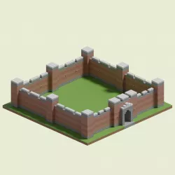 Manor Walls 3D model