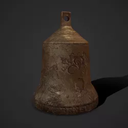 Medieval Style Bronze Bell Decoration Low-poly 3D model