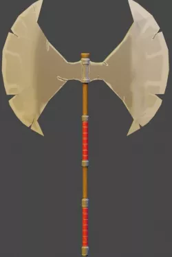Medieval weapon - axe Low-poly 3D model