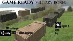 Military supply boxes Ammo boxes Low-poly 3D model