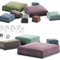 Minotti West Ottoman Collection 3D model