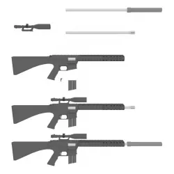 Mk 11-M110 Sniper Rifle - Game ready - Rigged - Low-poly 3D model