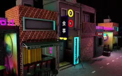 Modern Japanese alleyway 3D model
