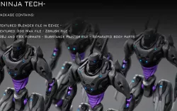 NINJA TECH Low-poly 3D model