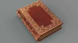 Old leather cover book Low-poly 3D model