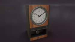 Old Moderately Dirty Pendulum Wall Clock Low-poly 3D model