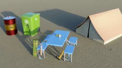 Outdoor assets - 8 pack Low-poly 3D model