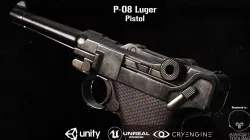 P 08 luger pistol Low-poly 3D model
