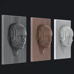 Parametric wood panel in a modern style 3D model