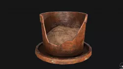 Plant Pot Broken PBR Game Ready Low-poly 3D model