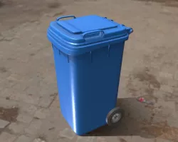 Plastic Waste Bin Blue 240 Liters 1075x515x582 Low-poly 3D model