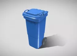 Plastic Waste Bin Blue 60 Liters 945x360x448 Low-poly 3D model