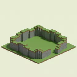 Ruined Walls 3D model